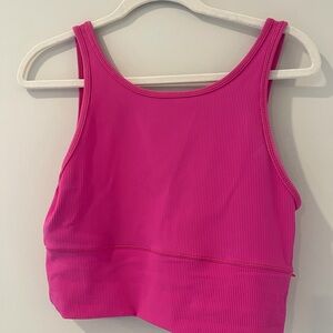 Lululemon Pink Ribbed Crop Top